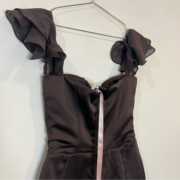 House of CB Dresses House Of Cb Dionne Espresso Ruffle Corset Mini